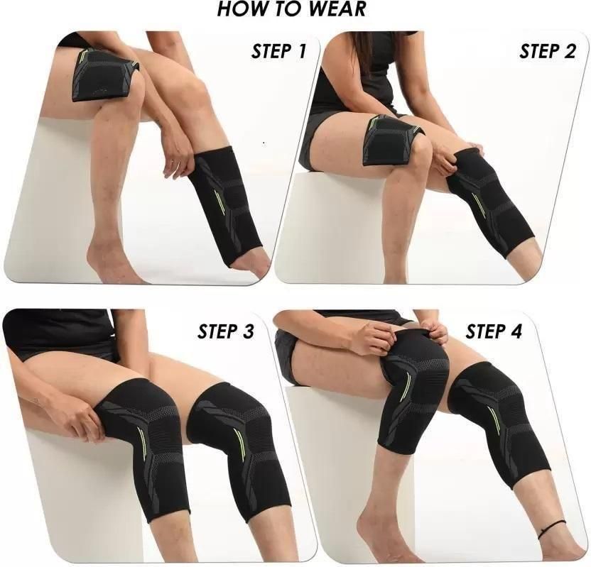 Knee Cap Compression Support for Gym Running Cycling Sports Jogging Workout - Assorted Colours