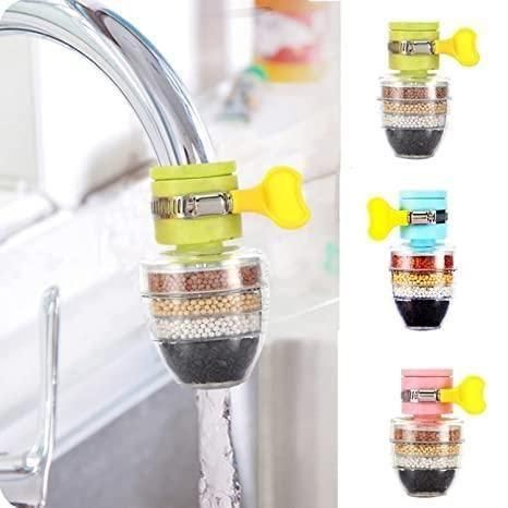 Activated Carbon Faucet Water Filters Universal Interface Home Kitchen Faucet Tap Water Clean Purifier Filter Cartridge Five Layer Water Filter-Multi Color
