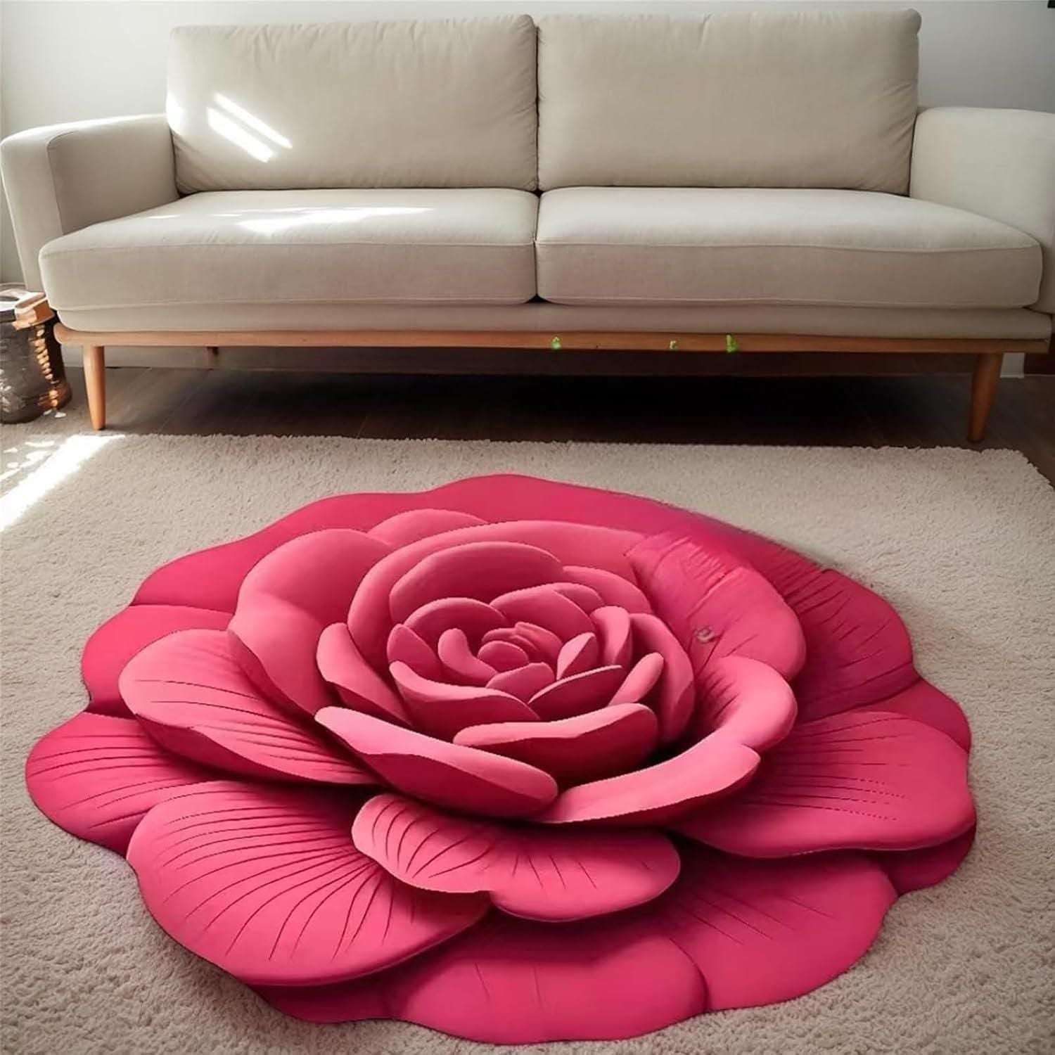 3D Flower Design Floor Mat, Quick Dry Non Slip (Pack of 2)