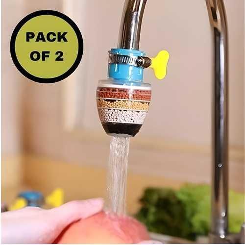 Activated Carbon Faucet Water Filters Universal Interface Home Kitchen Faucet Tap Water Clean Purifier Filter Cartridge Five Layer Water Filter-Multi Color
