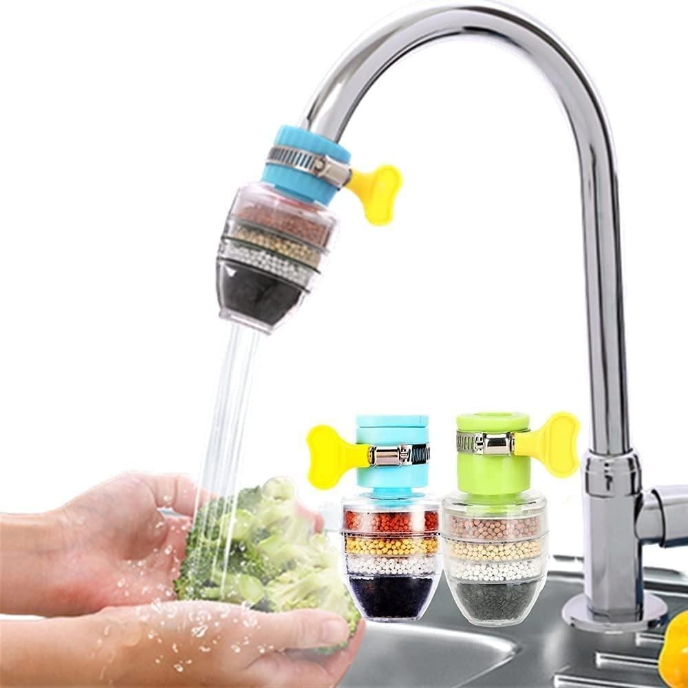 Activated Carbon Faucet Water Filters Universal Interface Home Kitchen Faucet Tap Water Clean Purifier Filter Cartridge Five Layer Water Filter-Multi Color